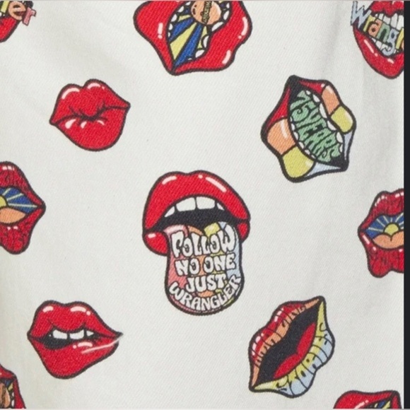 Wrangler Read My Lips Jeans Barrel 652 High Rise Barrel jeans size 24x31 new - Picture 5 of 8